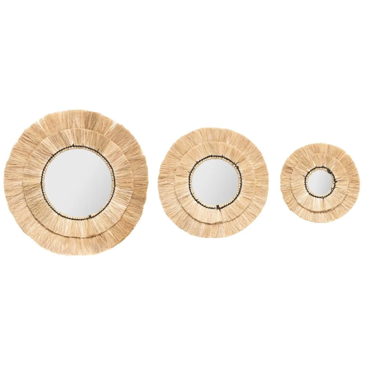 3 miroirs "Alba", Raphia*ATMOSPHERA New