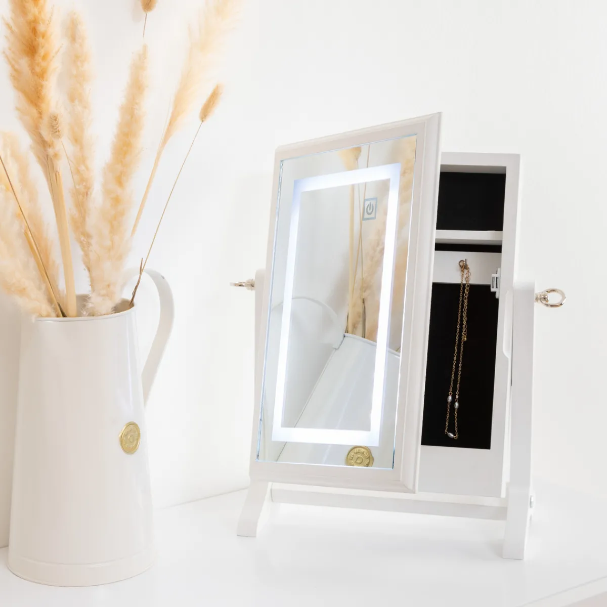 Armoire à bijoux LED, bois*ATMOSPHERA