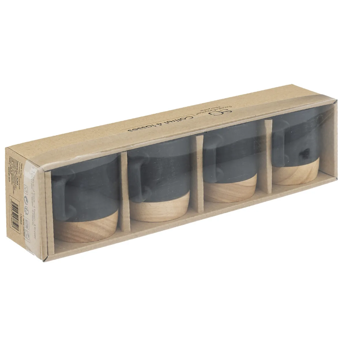 Coffret 4 tasses "Café de la place"*ATMOSPHERA