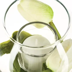 Composition florale artificielle, bougie*ATMOSPHERA Online