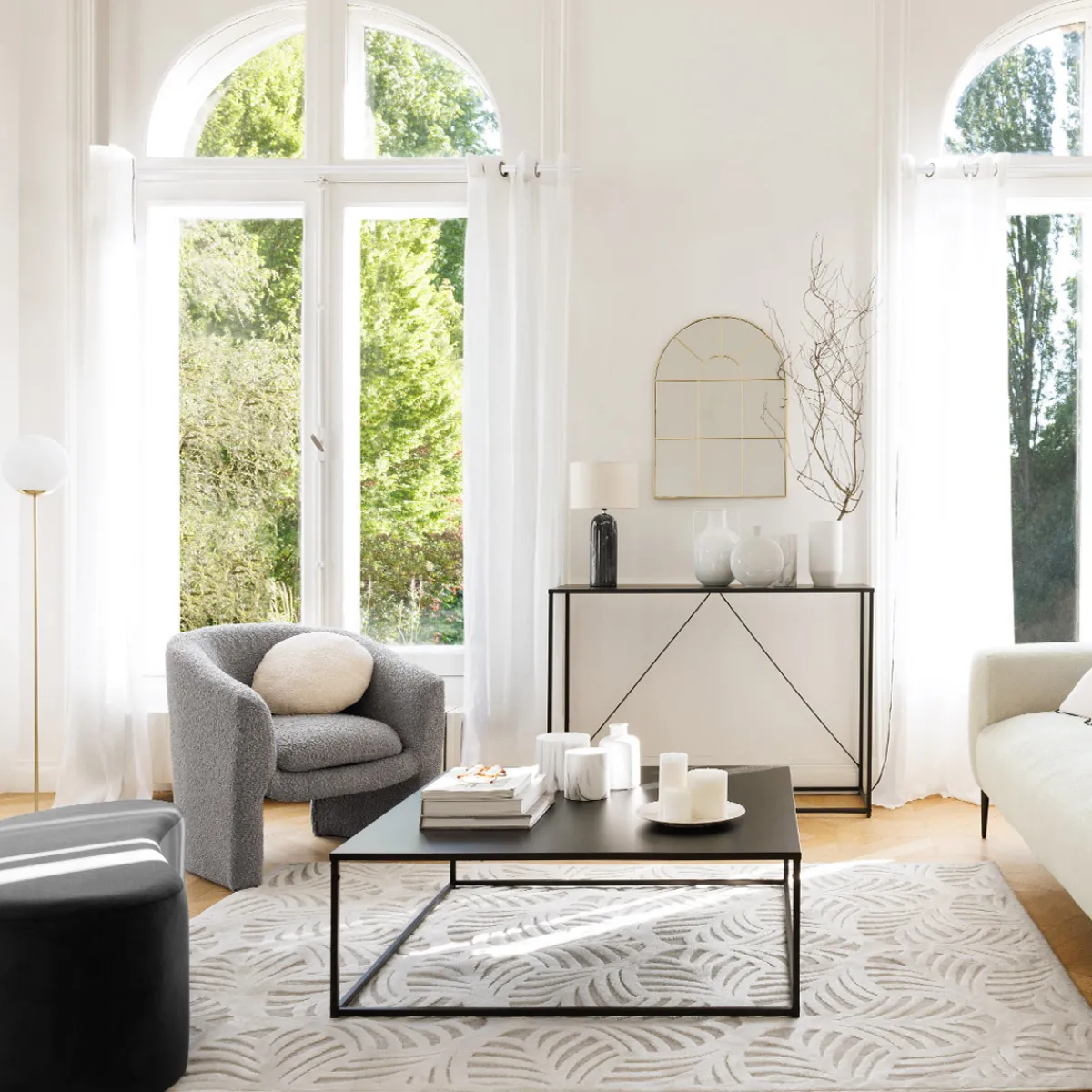 Console "Gota", métal, noir*ATMOSPHERA