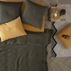 Drap-housse "Linah", lin lavé*ATMOSPHERA Hot