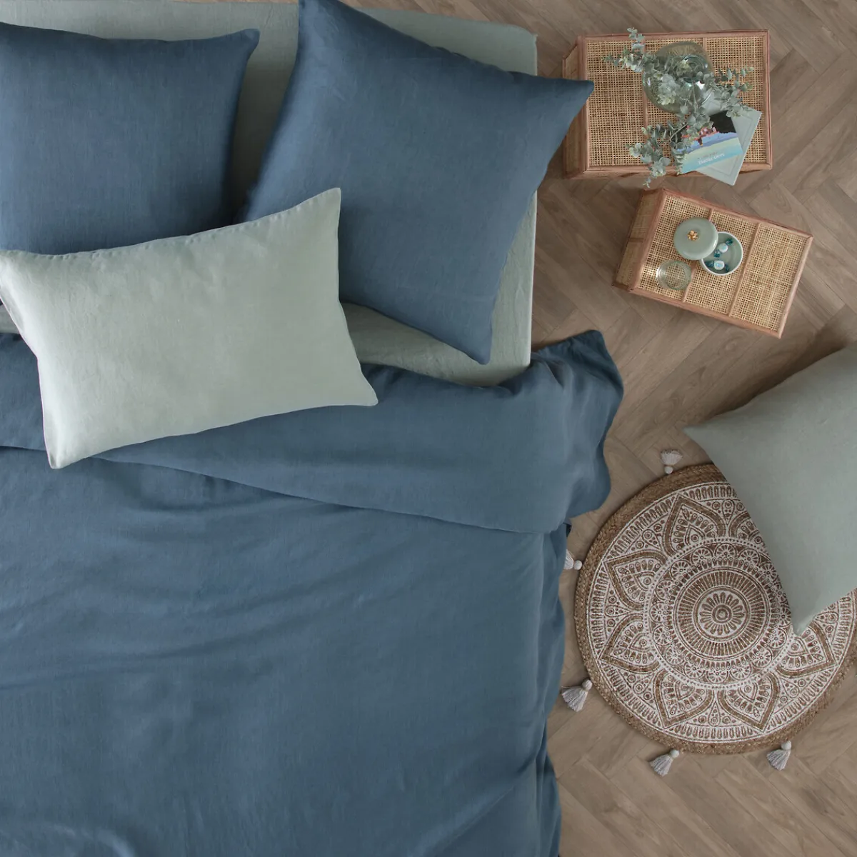 Drap-housse "Linah", lin lavé*ATMOSPHERA Online