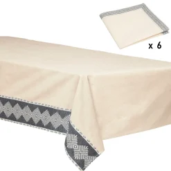 Ensemble nappe et 6 serviettes "Inuit", coton*ATMOSPHERA New