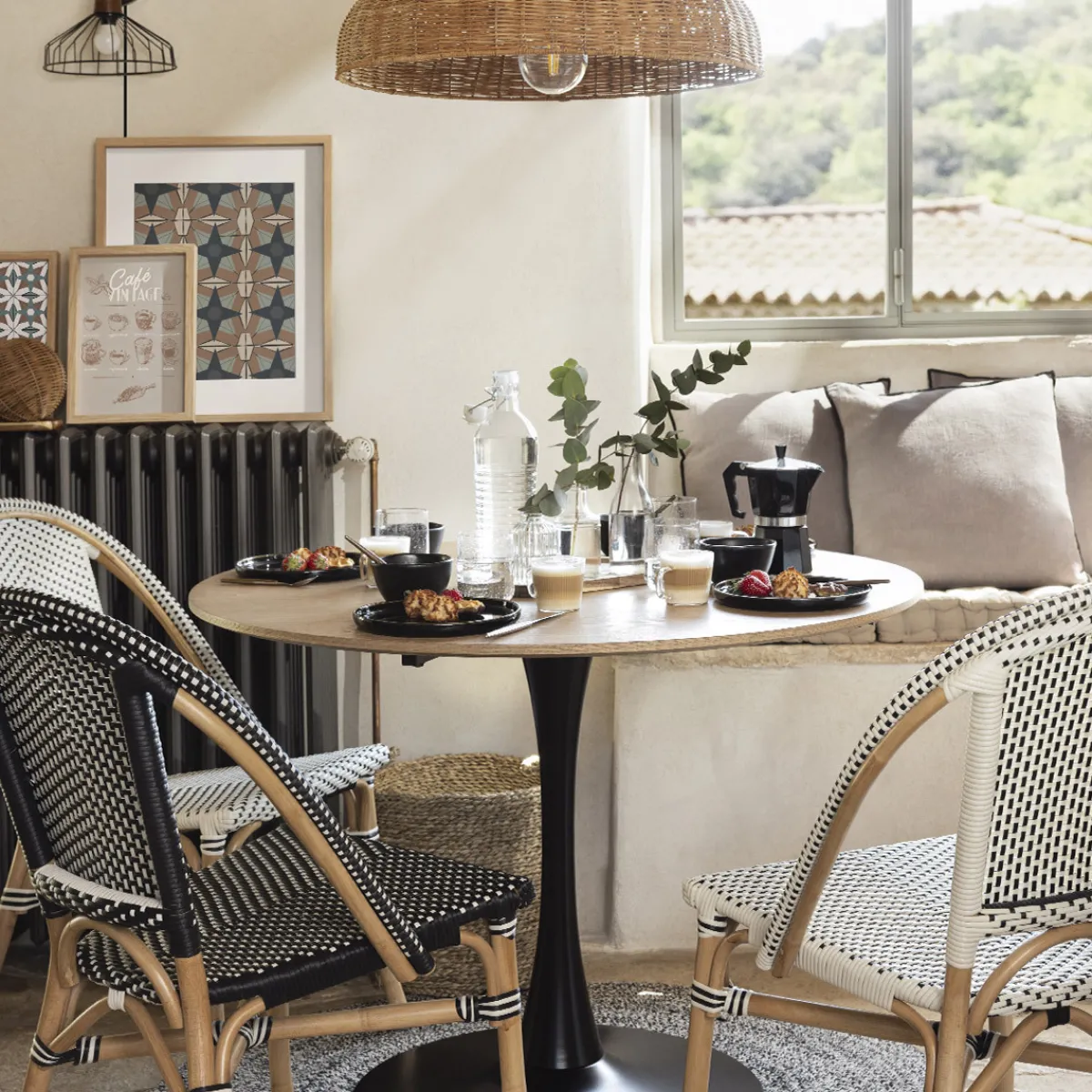 Ensemble table à manger "Elias" + 4 chaises "Trecia"*ATMOSPHERA Outlet