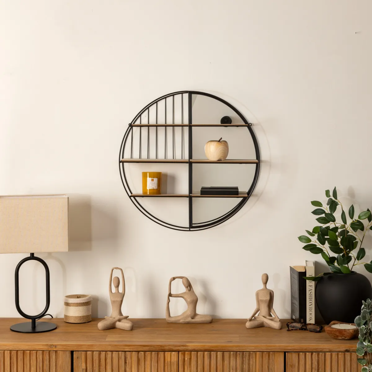 Etagère murale avec miroir "Zina"*ATMOSPHERA Clearance