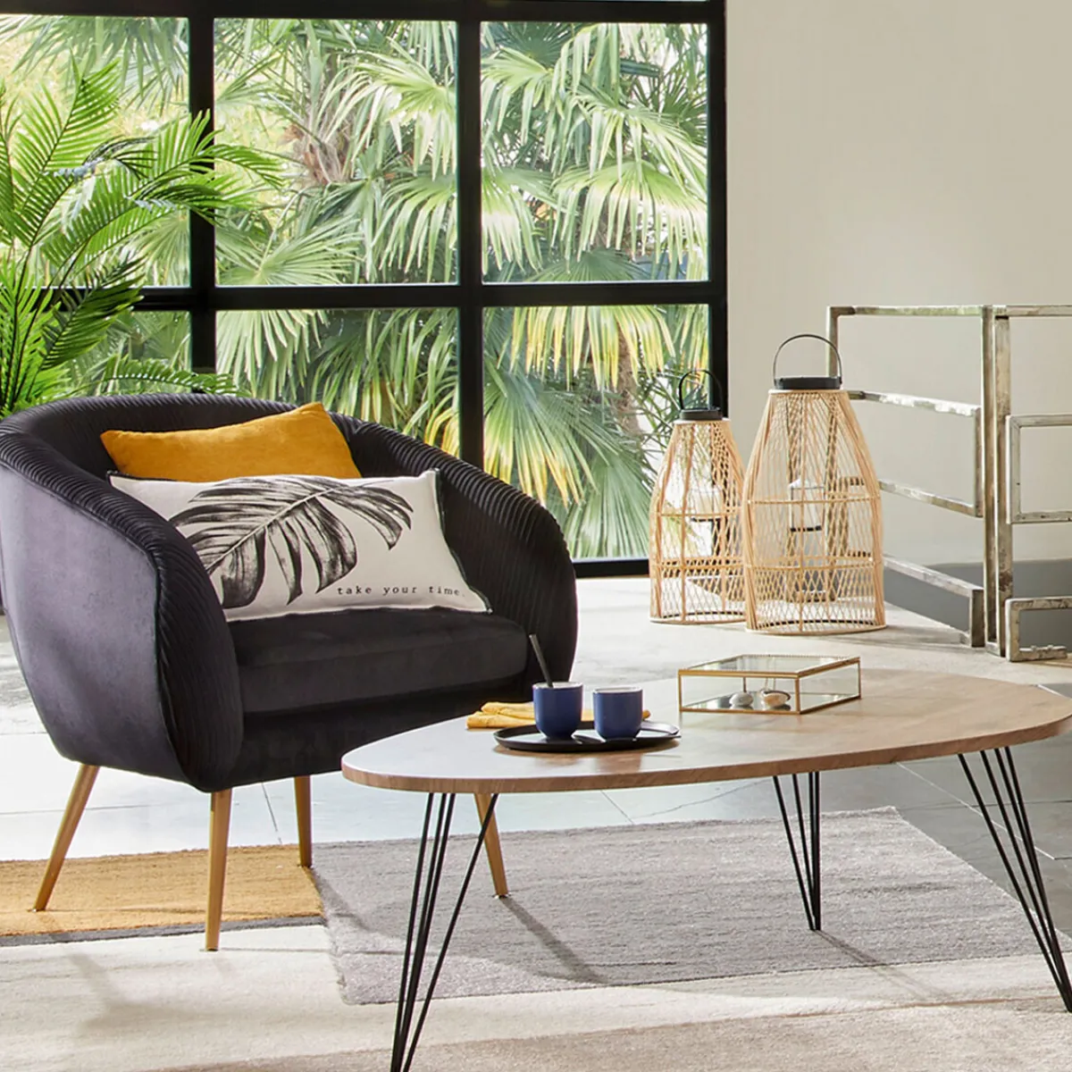 Fauteuil Gris "Solaro"*ATMOSPHERA Hot