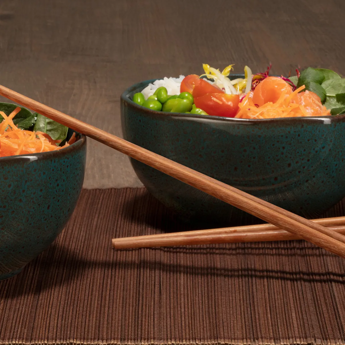 Lot de 2 bols "Jade" avec baguettes*ATMOSPHERA New