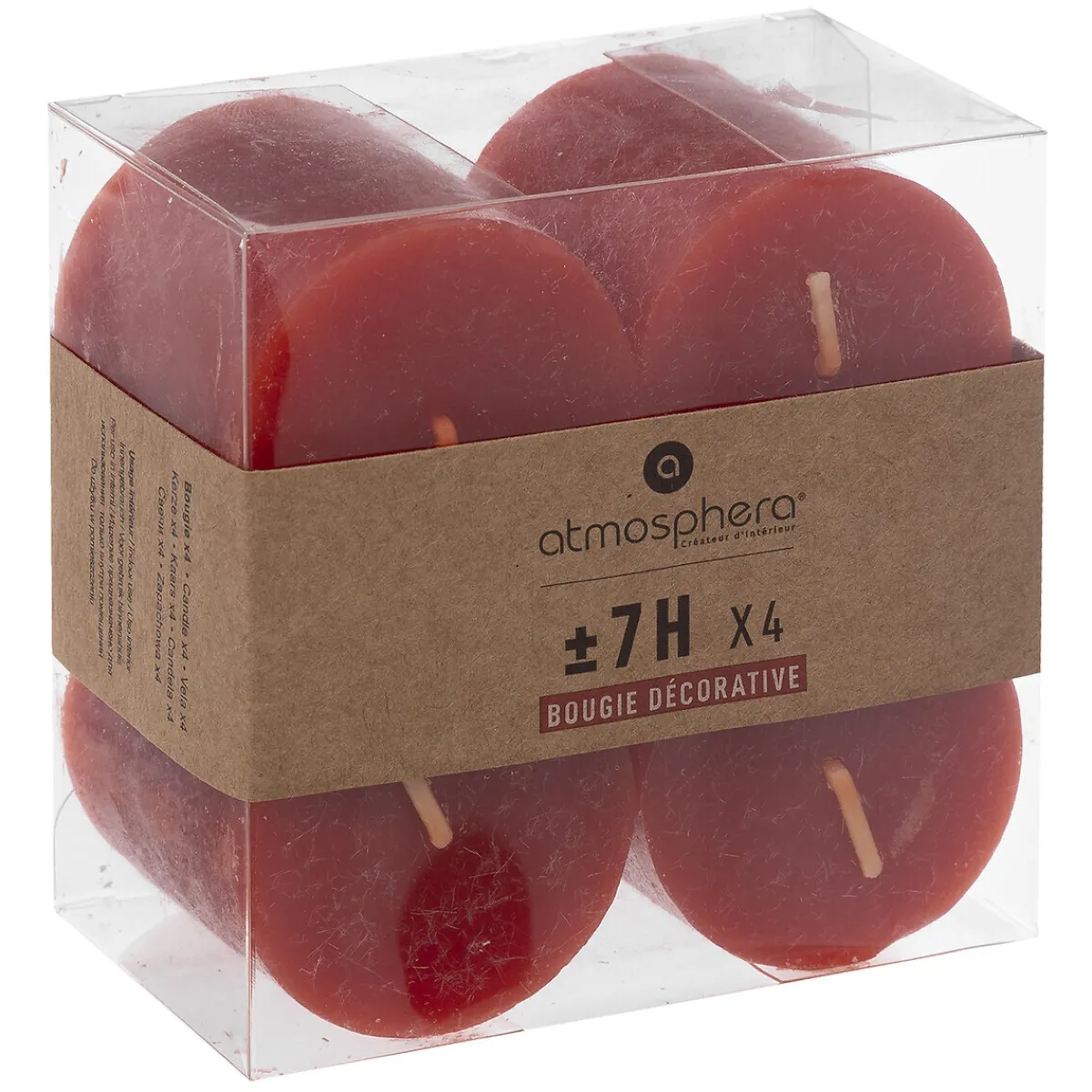 Lot de 4 bougies rustiques "Olia"*ATMOSPHERA Best
