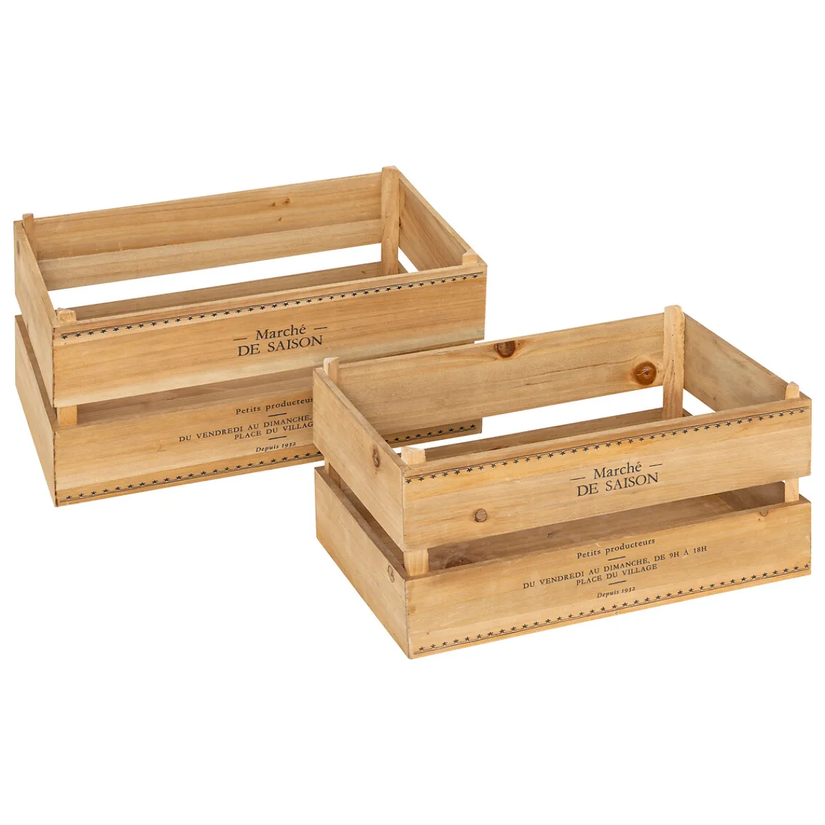 Lot de 2 cagettes "Little cottage"*ATMOSPHERA Online