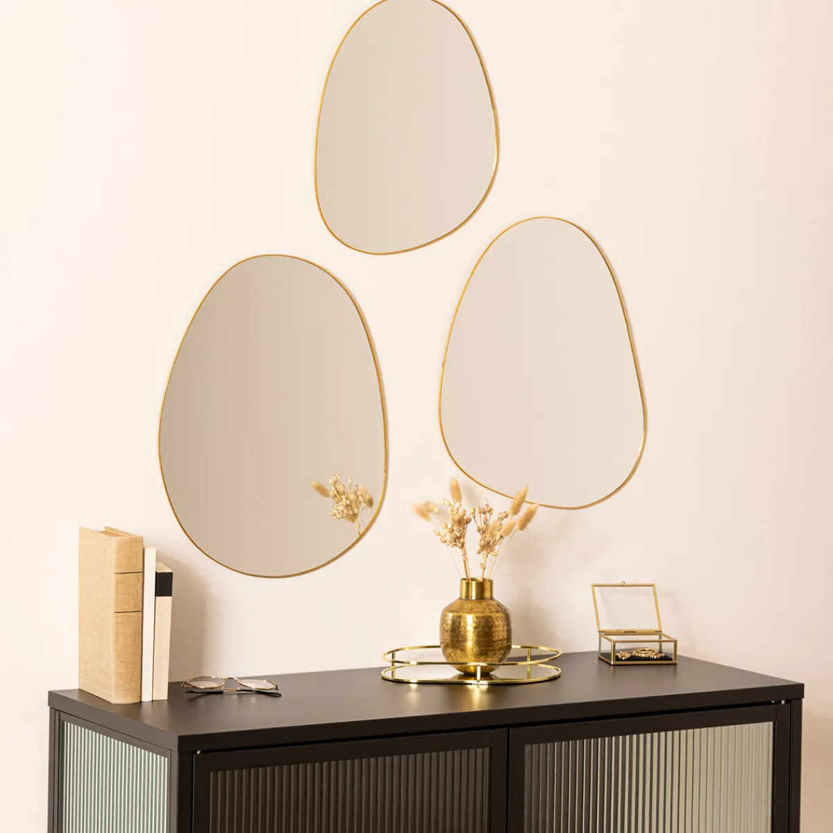 Lot de 3 miroirs organiques "Lida"*ATMOSPHERA Online