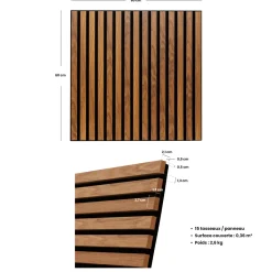 Lot de 2 panneaux décoratifs tasseaux bois Colva*ATMOSPHERA Outlet