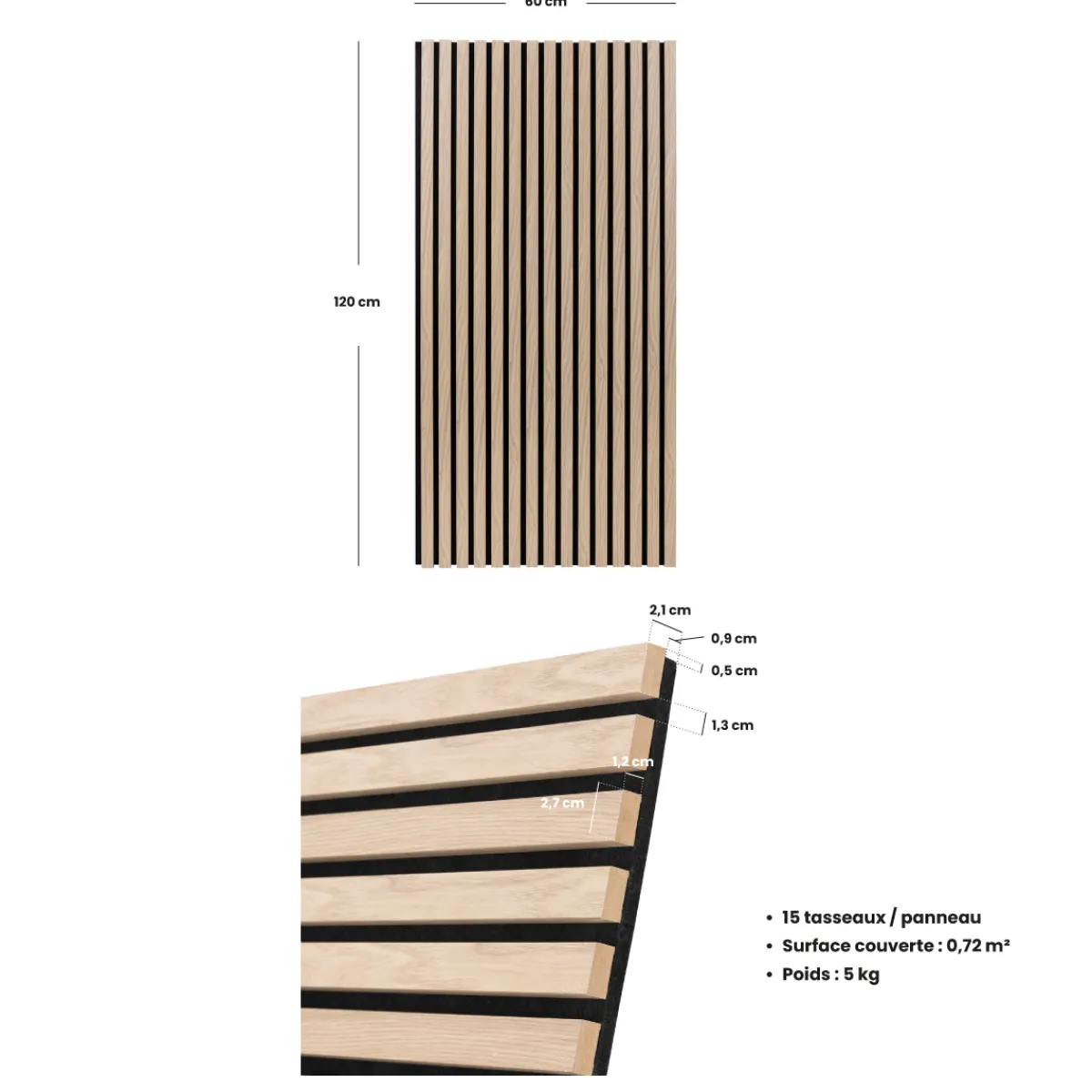 Lot de 3 panneaux décoratifs tasseaux bois Colva*ATMOSPHERA Discount