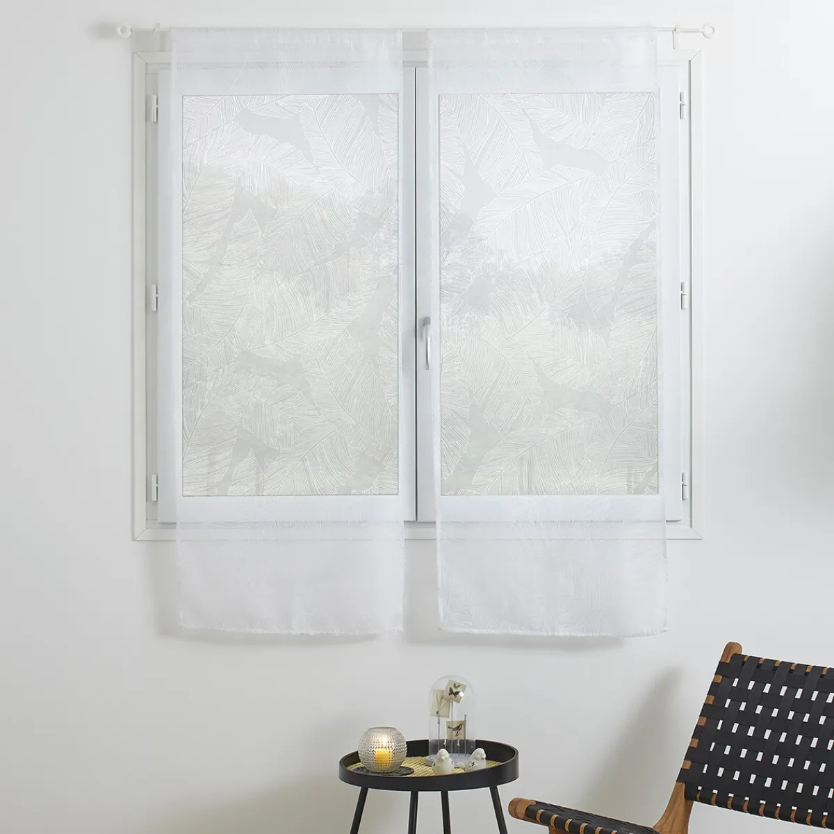 Lot de 2 voilages "Feuille"*ATMOSPHERA Sale