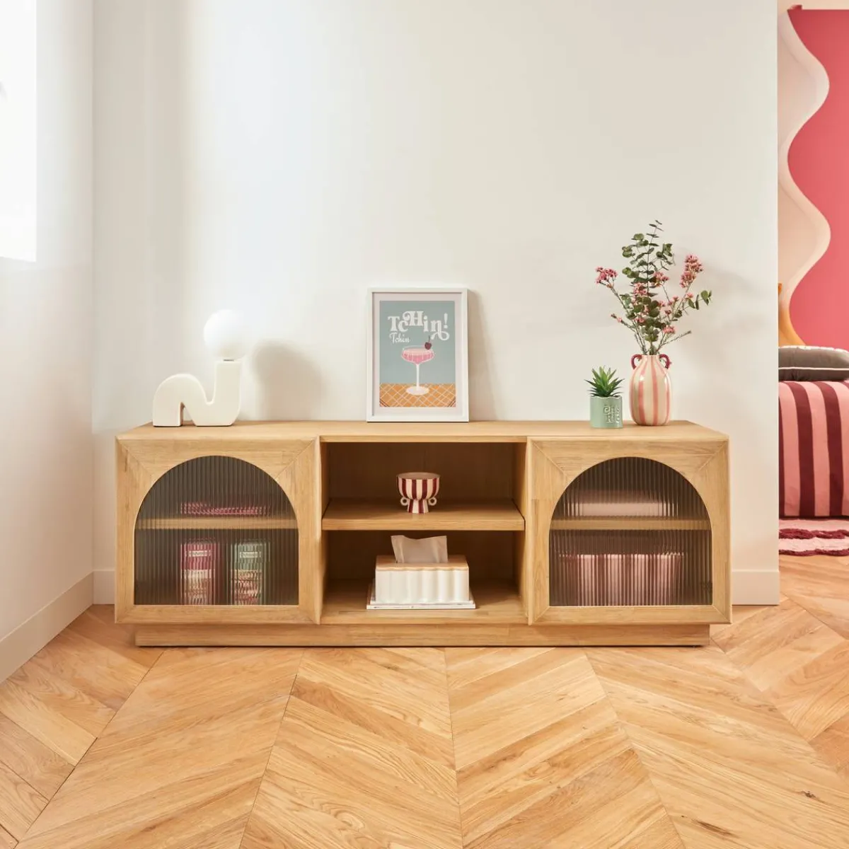 Meuble TV 2 portes 3 étagères "Lousada"*ATMOSPHERA Outlet