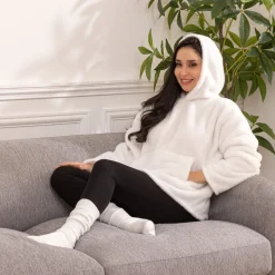 Plaid à manches capuche flanelle "teddy"*ATMOSPHERA Outlet