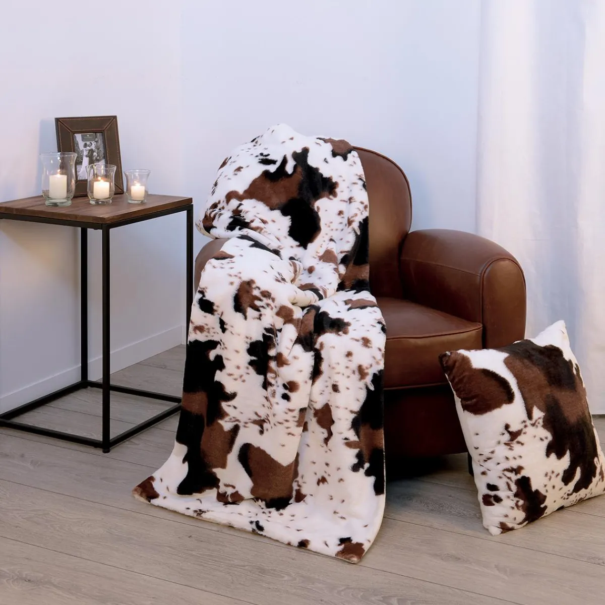 Plaid "3D Géo" fausse fourrure*ATMOSPHERA Outlet