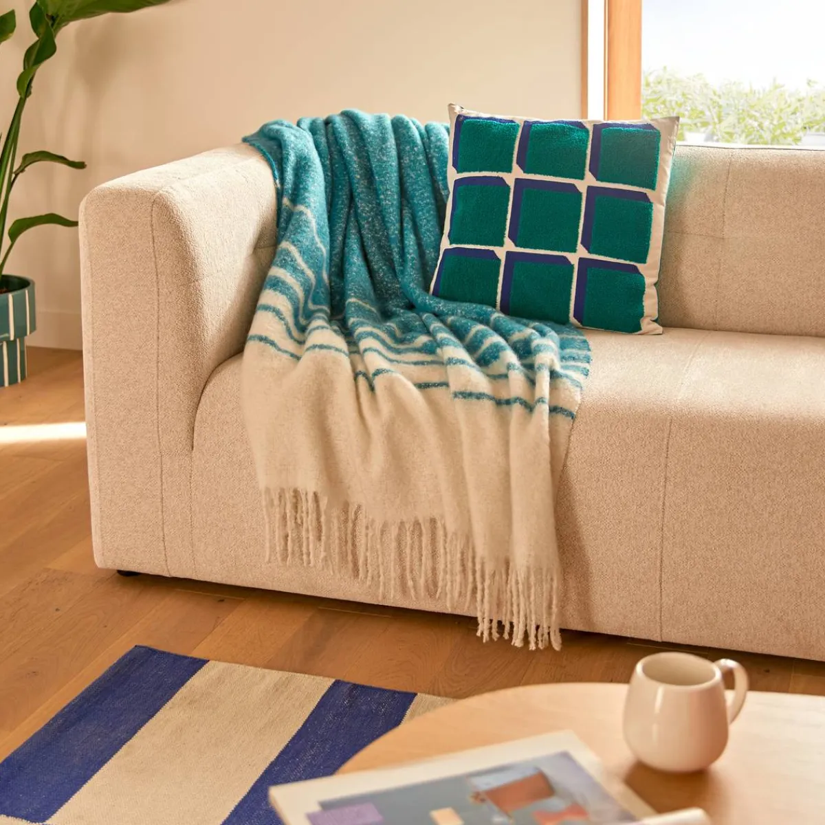 Plaid effet mohair "Flow"*ATMOSPHERA Hot