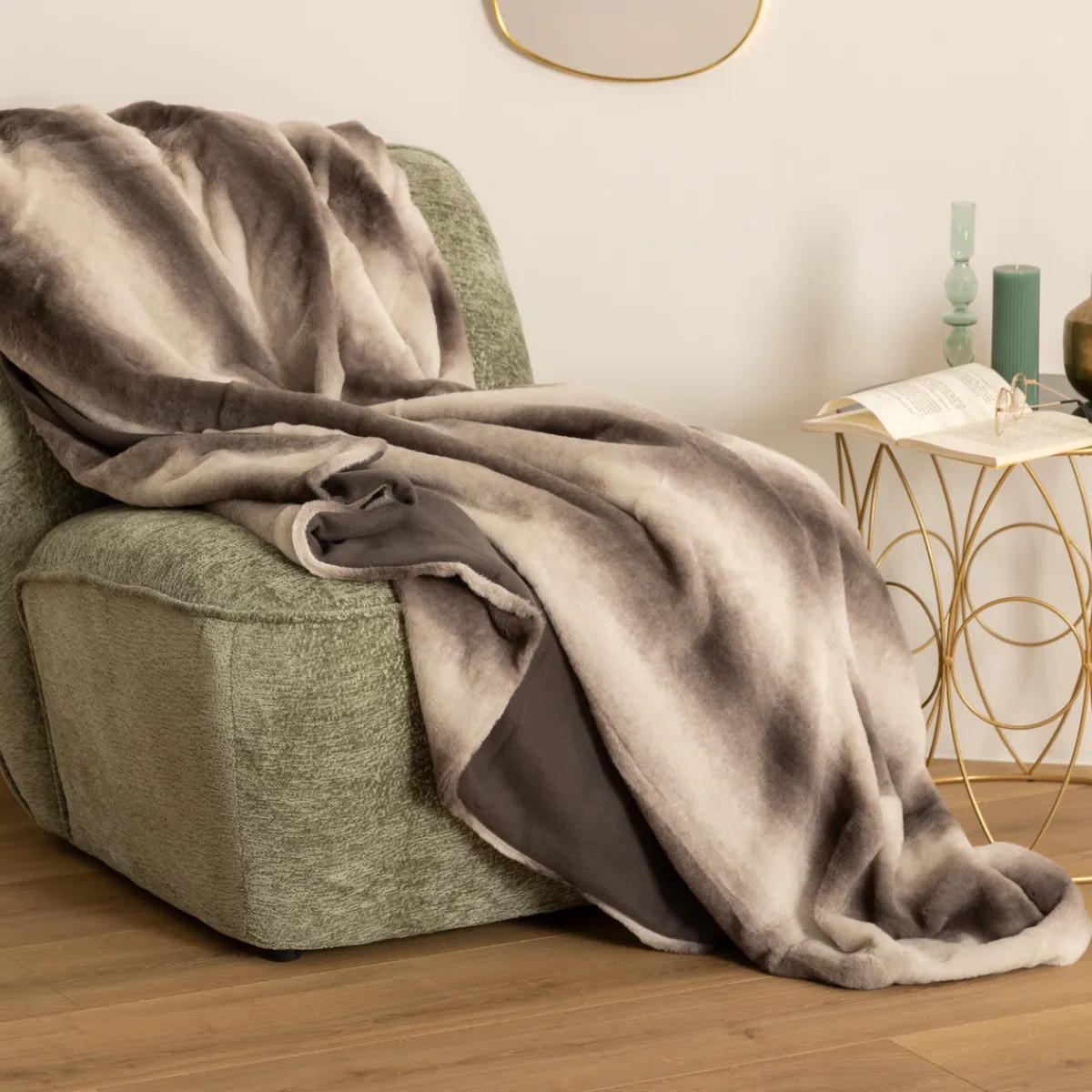 Plaid "Grizzli" fausse fourrure*ATMOSPHERA Discount