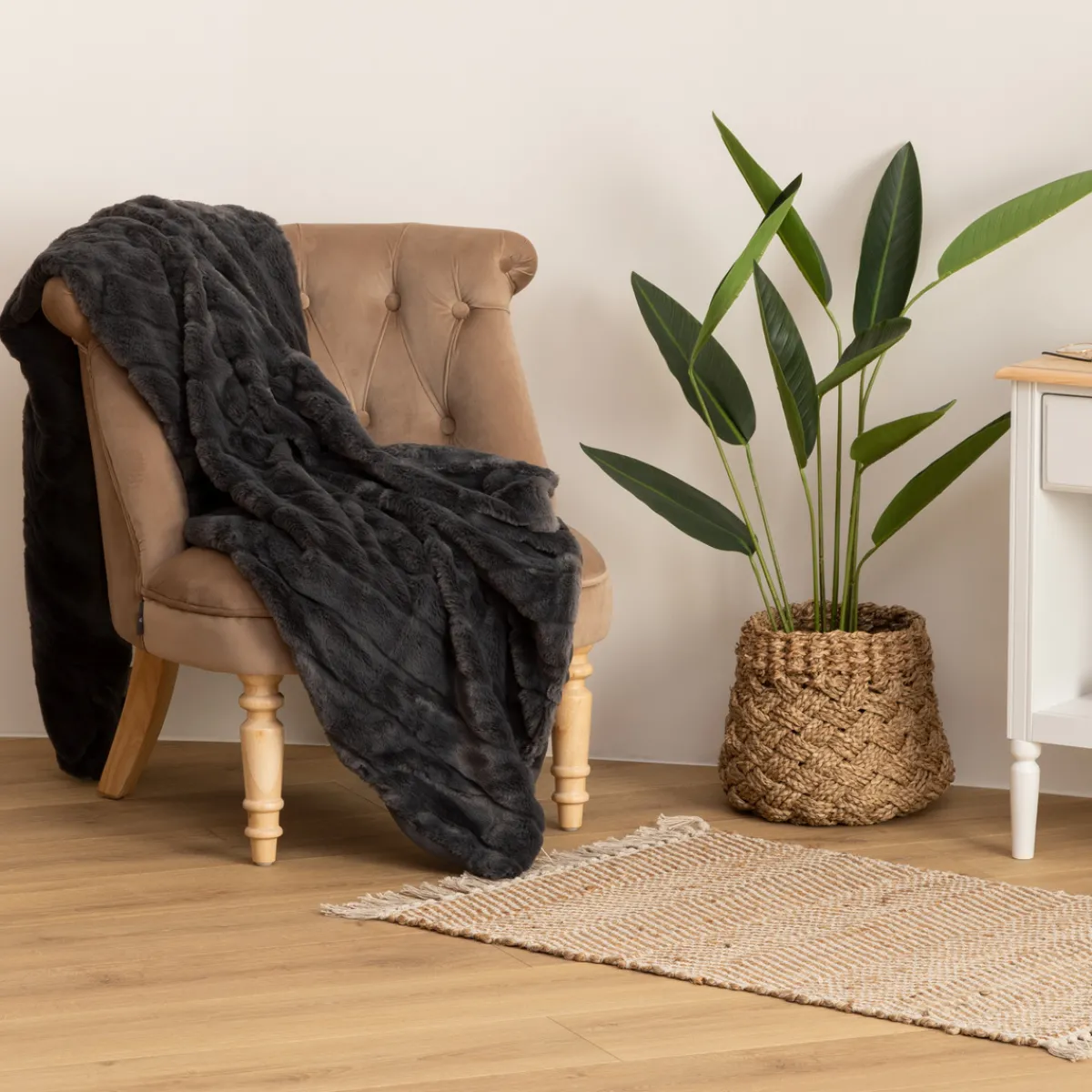 Plaid "Manoir" fausse fourrure*ATMOSPHERA