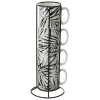 Rack 4 mugs "Floral green"*ATMOSPHERA Sale