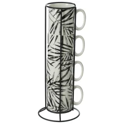 Rack 4 mugs "Floral green"*ATMOSPHERA Sale