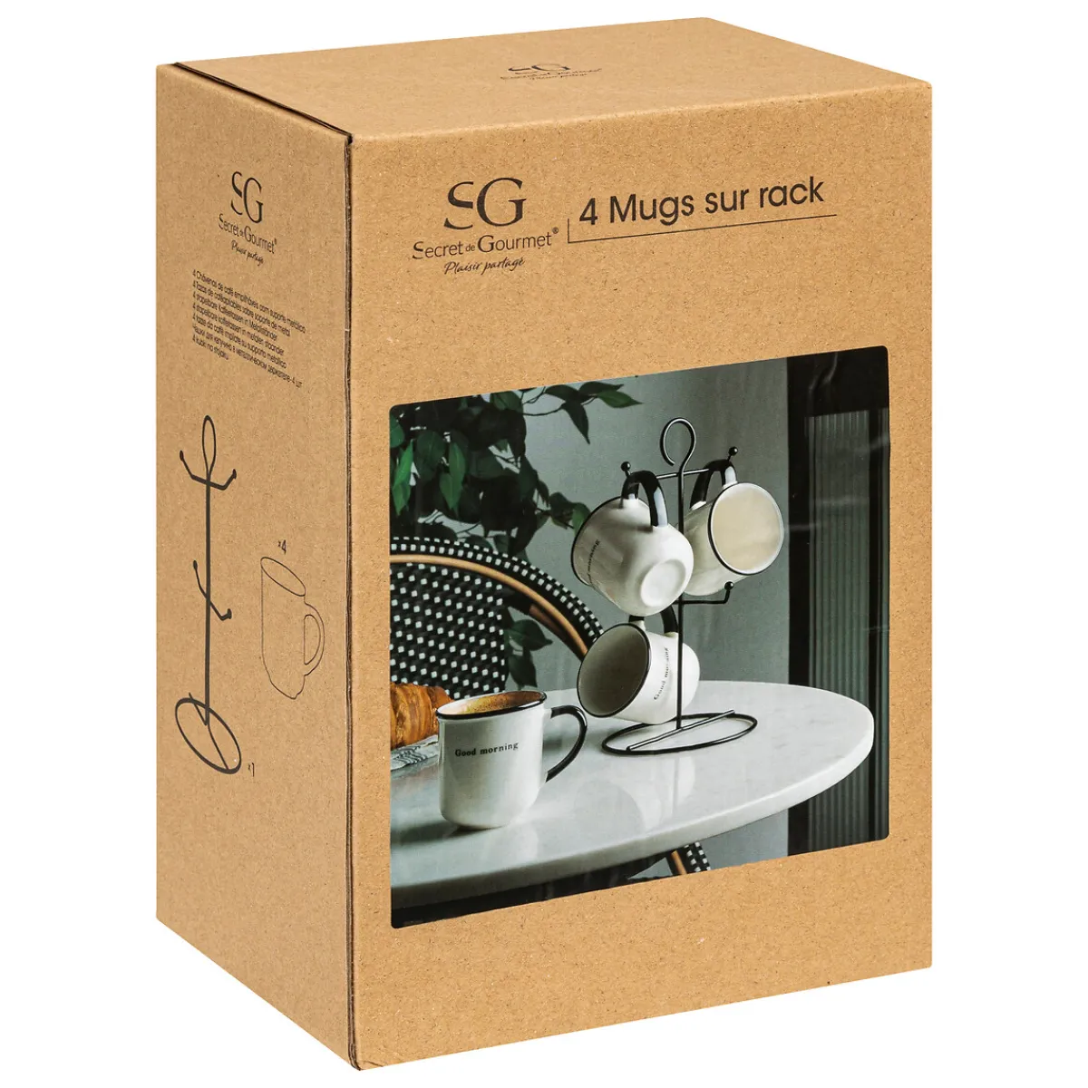 Rack 4 mugs "Good morning"*ATMOSPHERA