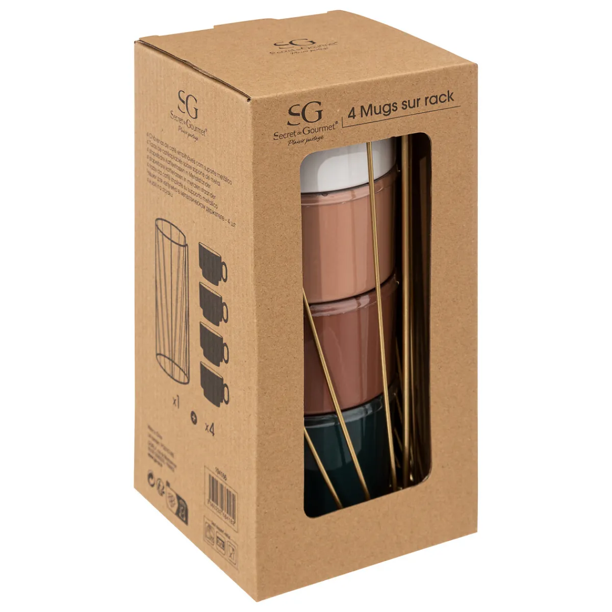 Rack 4 mugs "Le Collectionneur"*ATMOSPHERA Discount