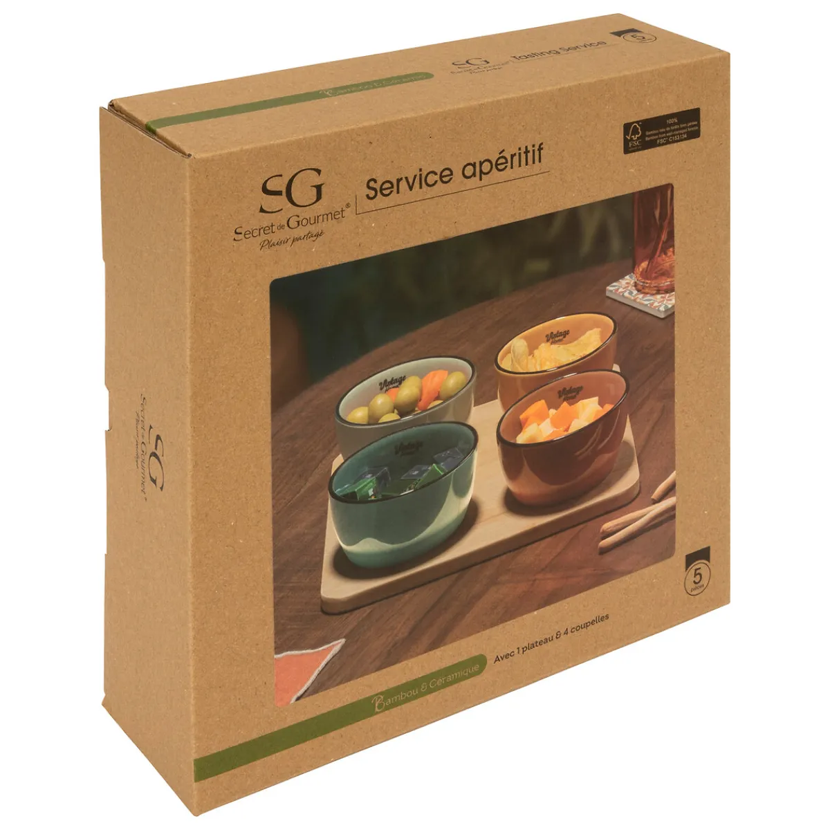 Service apéritif 5 pièces "Be Vintage"*ATMOSPHERA Clearance