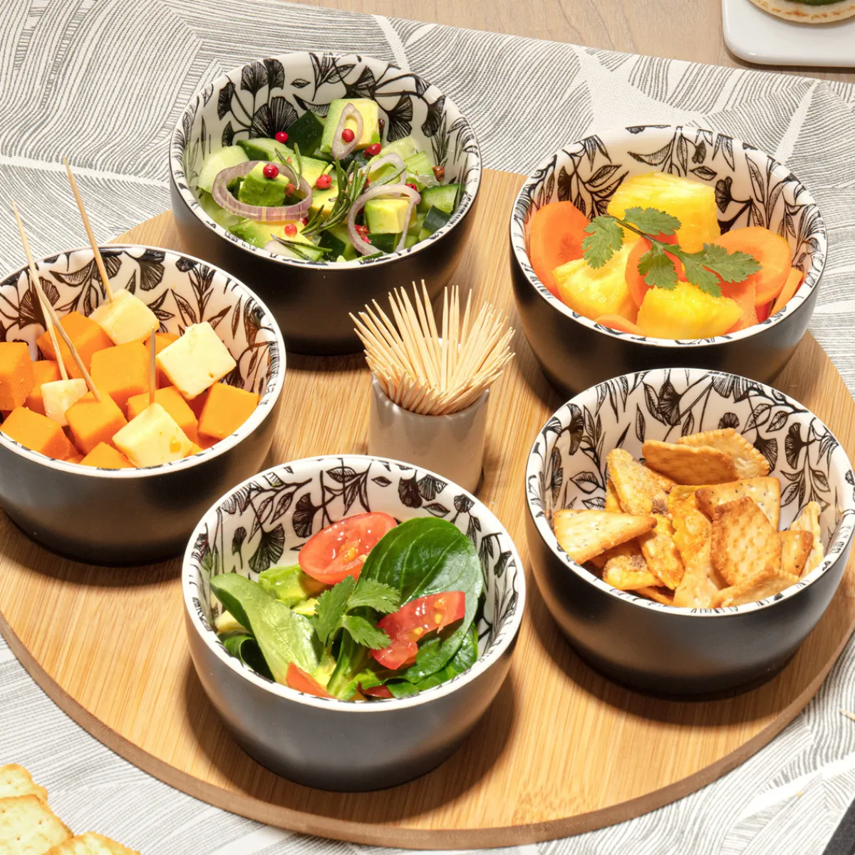 Service apéritif 7 pièces "White Floral"*ATMOSPHERA Clearance