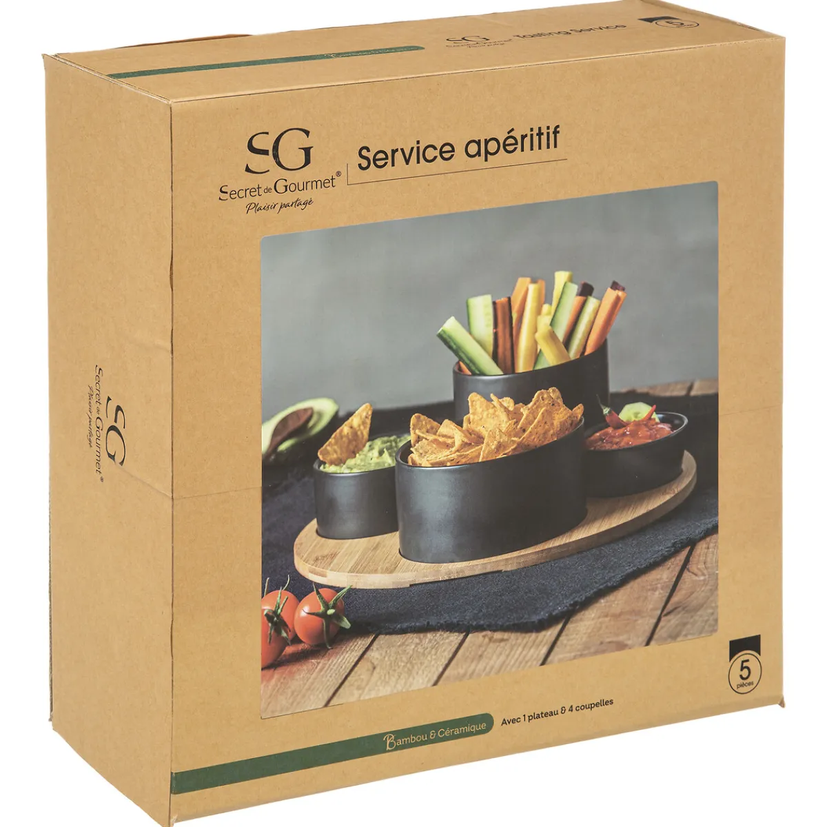 Set apéritif 5 pièces "Modern wood"*ATMOSPHERA Outlet