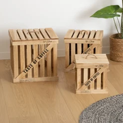 Set de 3 boîtes cagettes "Colonial"*ATMOSPHERA New