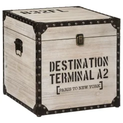 Set de 3 malles carrées "Rétro Factory"*ATMOSPHERA Hot