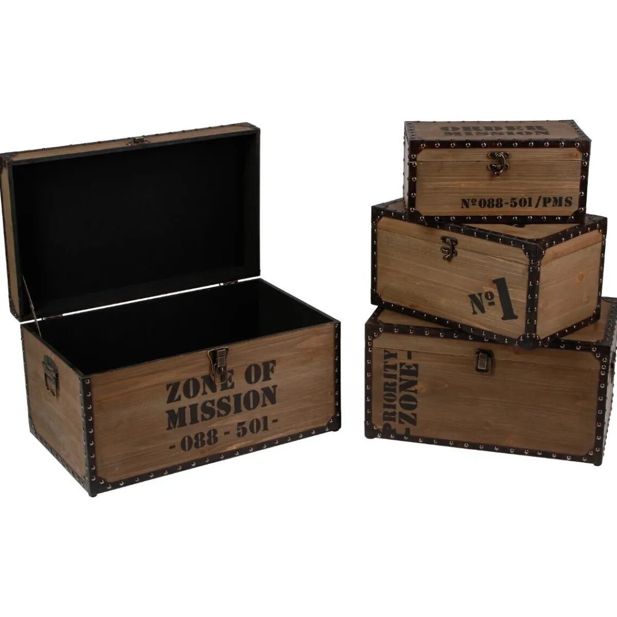 Set de 4 malles "Rétro Factory"*ATMOSPHERA Hot