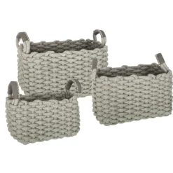 Set de 3 paniers à anses rectangulaires "Tricot"*ATMOSPHERA Hot