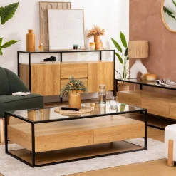 Table basse 2 tiroirs "Aldea"*ATMOSPHERA Hot