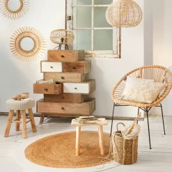 Tapis en jute bord blanc*ATMOSPHERA Discount