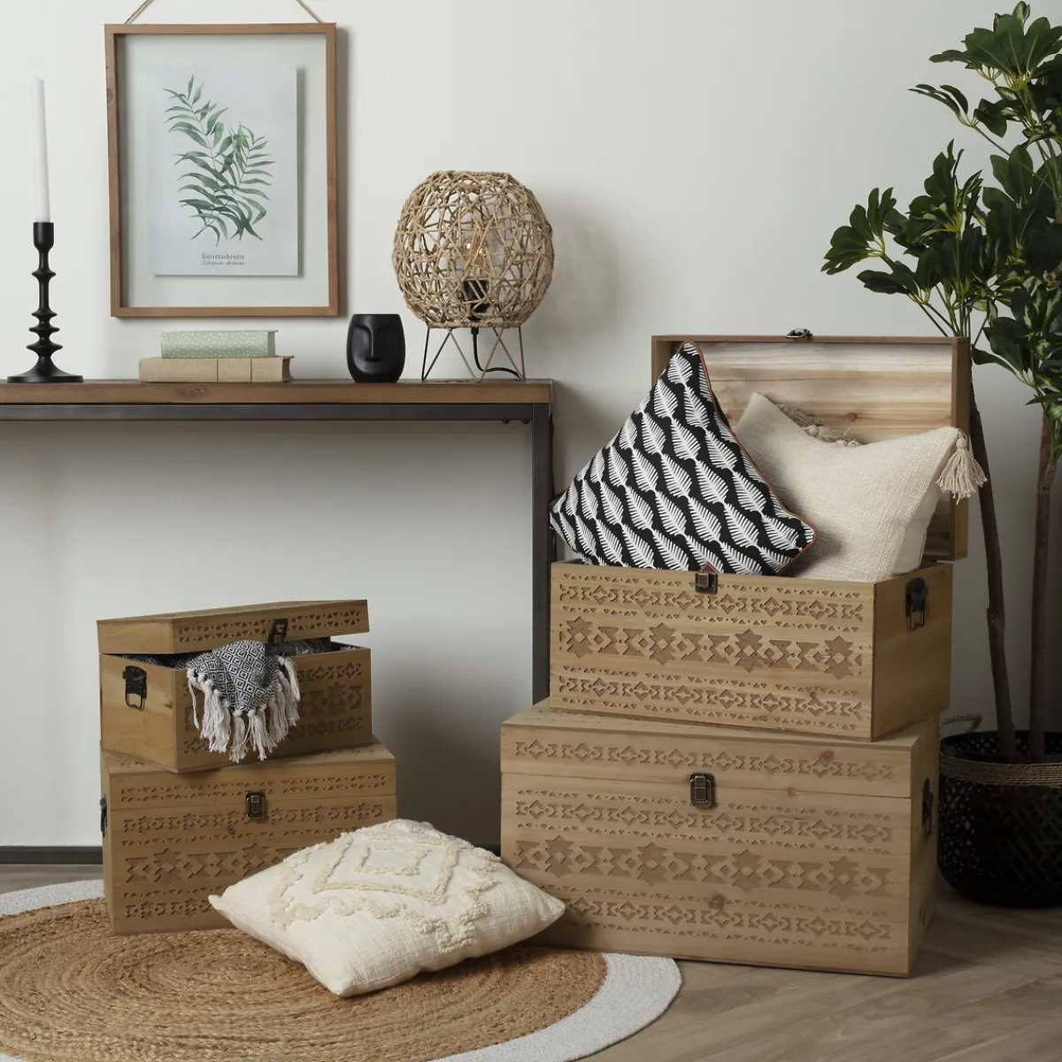 Tapis en jute bord blanc*ATMOSPHERA Discount