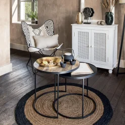 Tapis en jute bord noir*ATMOSPHERA Outlet