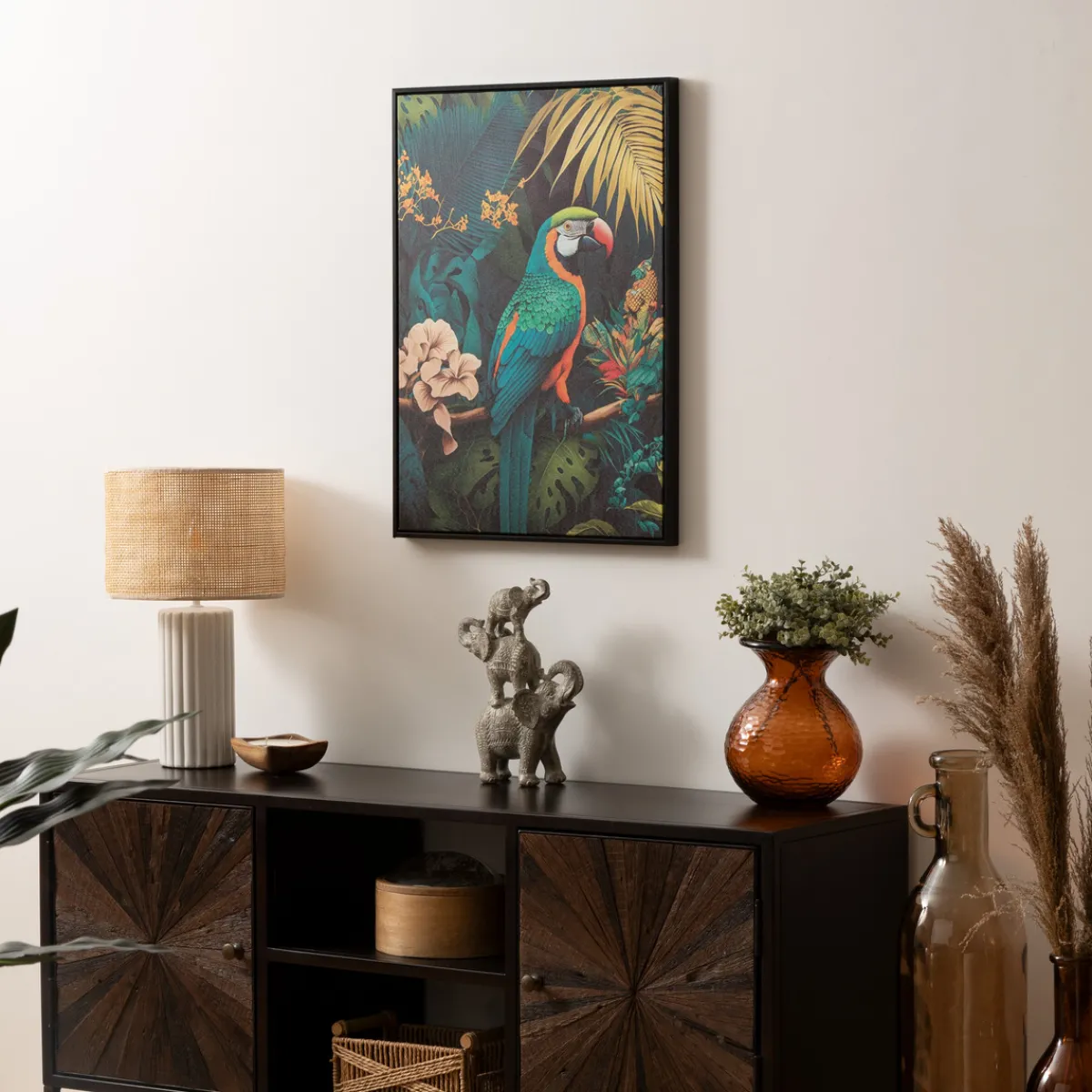 Toile imprimée encadrée "Charlène"*ATMOSPHERA Discount