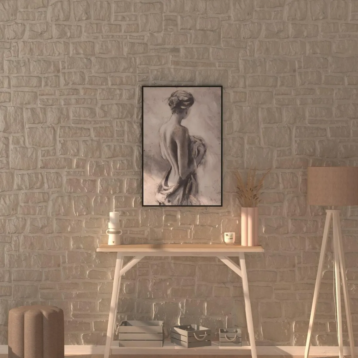 Toile peinte encadrée "Naked"*ATMOSPHERA Sale