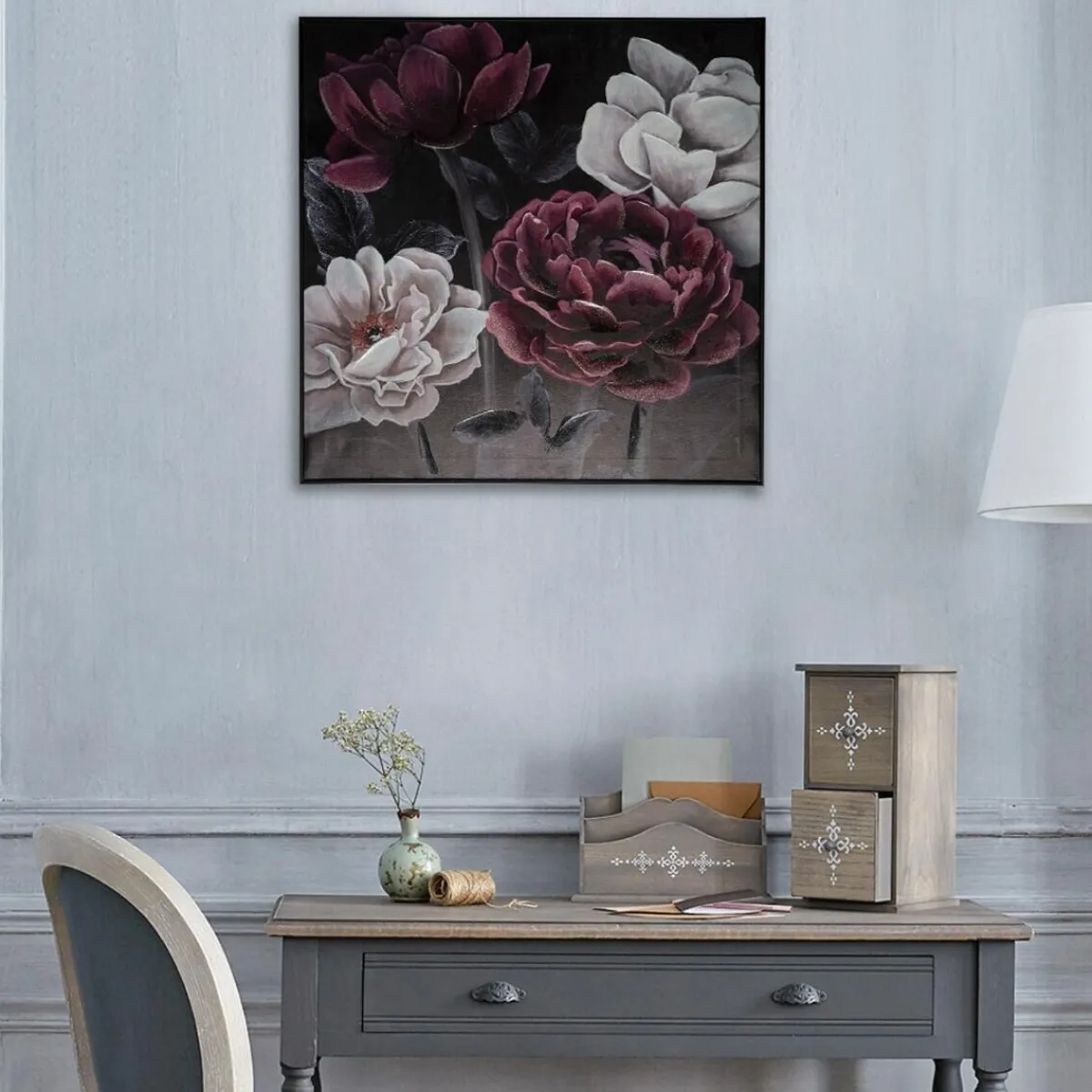 Toile peinte "Fleurs"*ATMOSPHERA Sale