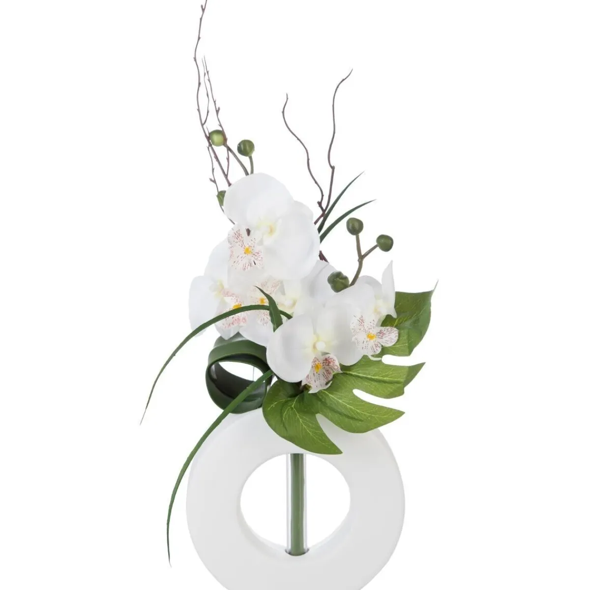 Vase orchidées artificielles, blanc*ATMOSPHERA Outlet